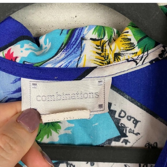 Combinations Womens Vintage Floral Hawaiian Top - Picture 4 of 8